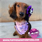 Cute Pink Ghosts! Halloween Pompom Dog Bandana