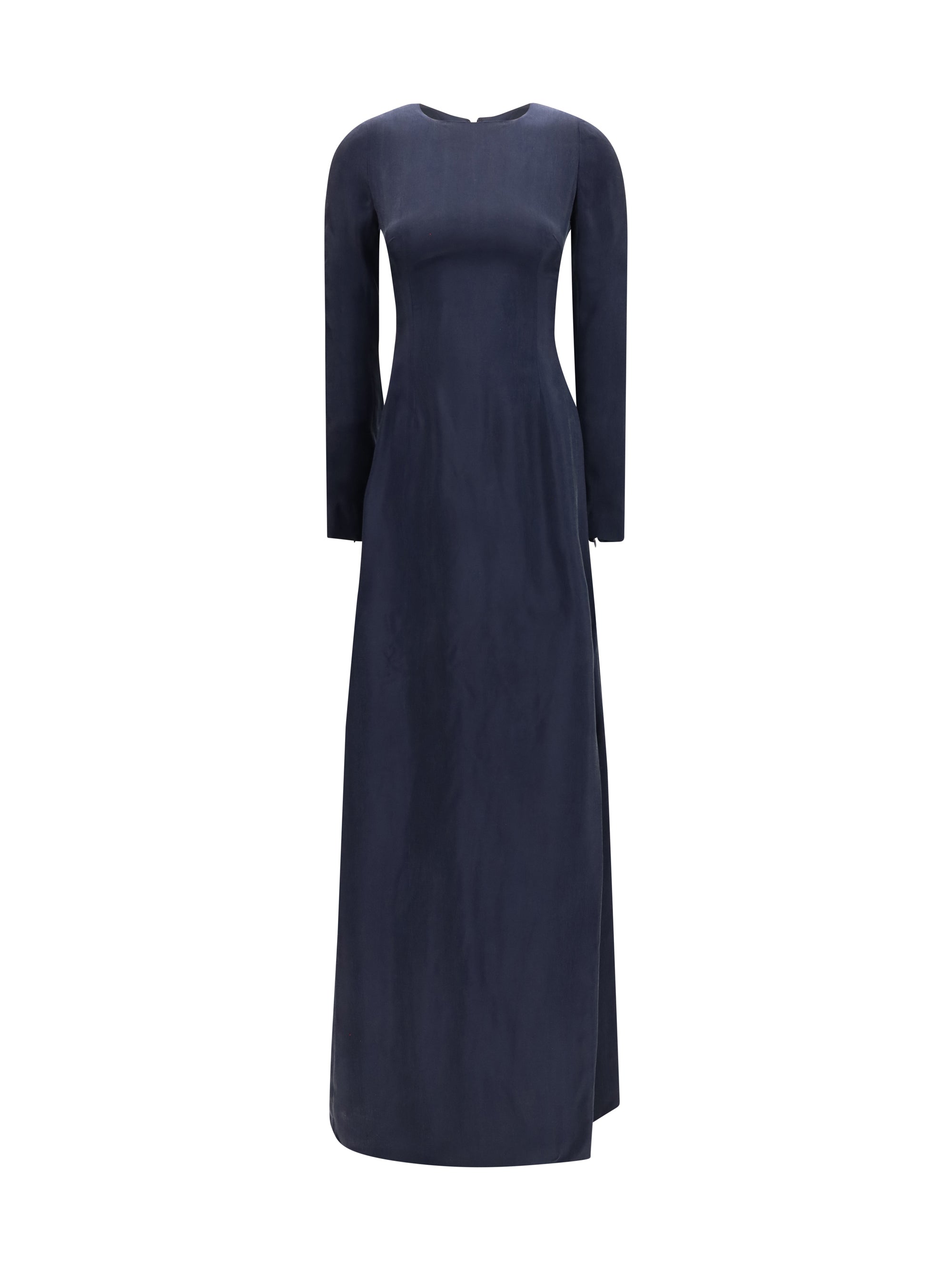 Maison Margiela Cupro Crew Neck Dress — Navy