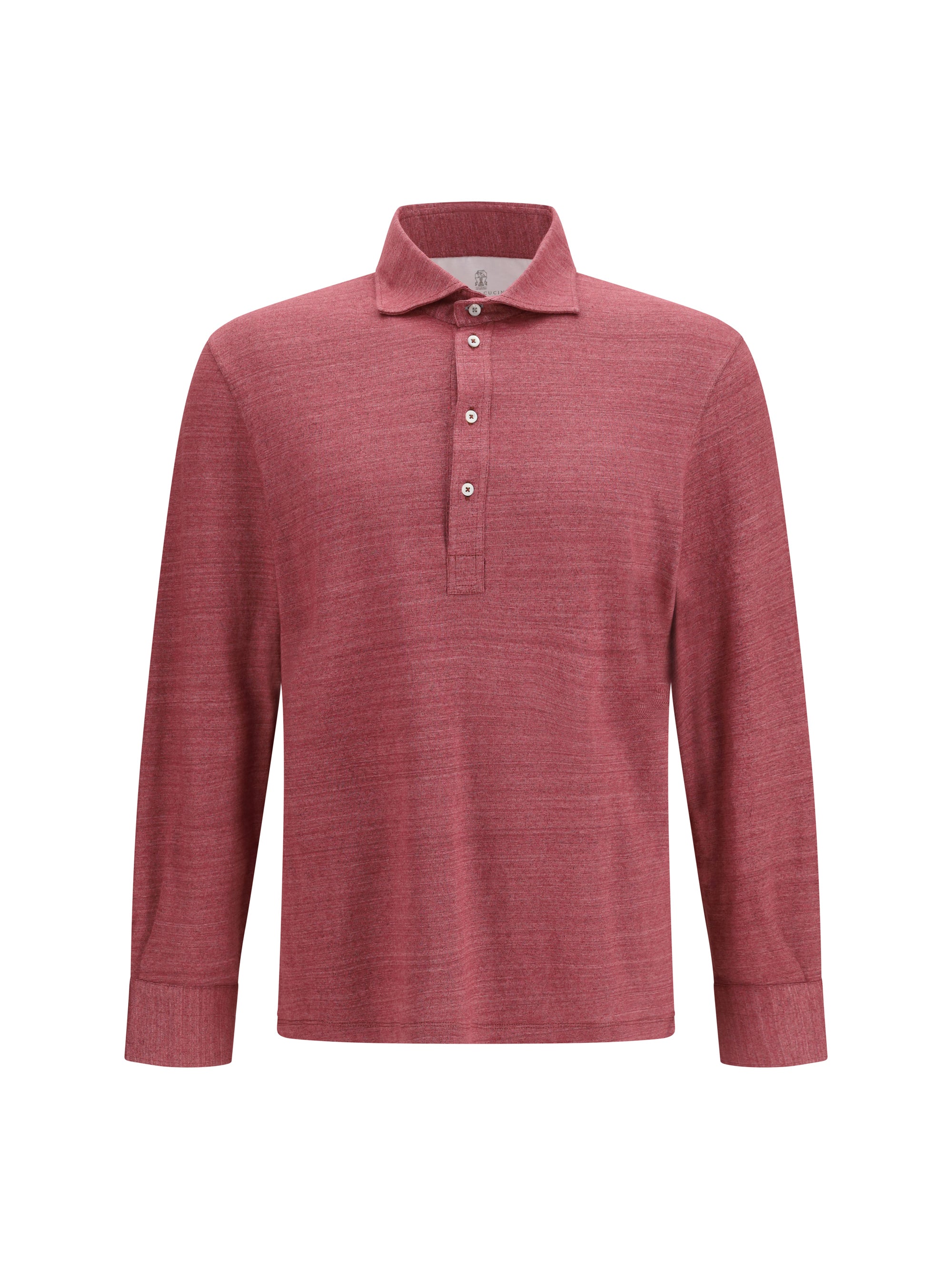 Brunello Cucinelli Mélange Linen and Cotton Jersey Polo — Red