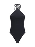 Jacquemus Halterneck Swimsuit — Black