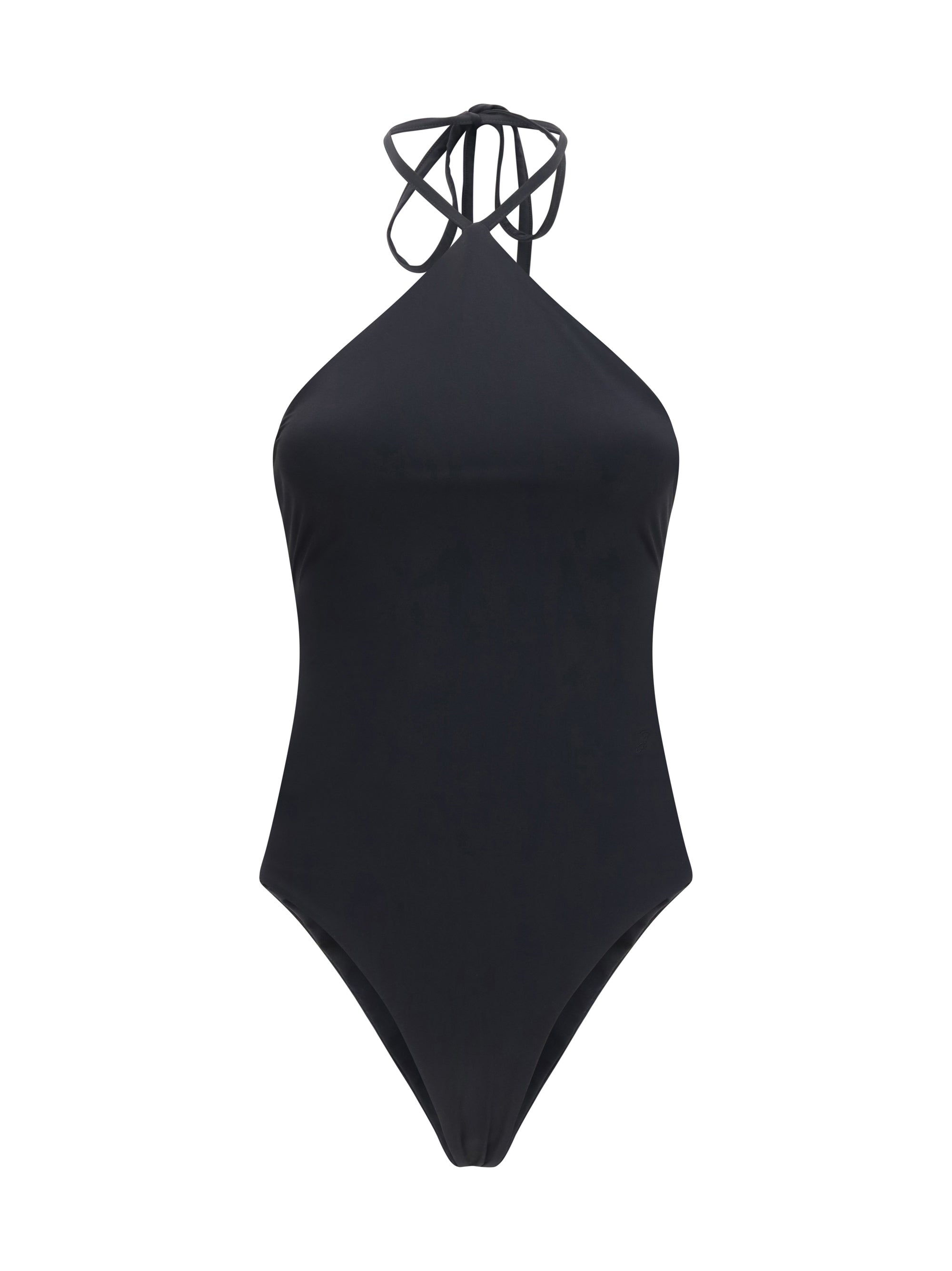 Jacquemus Halterneck Swimsuit — Black