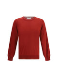 Brunello Cucinelli Virgin Wool Crew Neck Sweater — Red