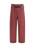 Magliano Buckle-Belt Cotton Track Pants — Red