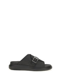 Alexander McQueen Buckle-Detailed Platform Slide Sandal — Black