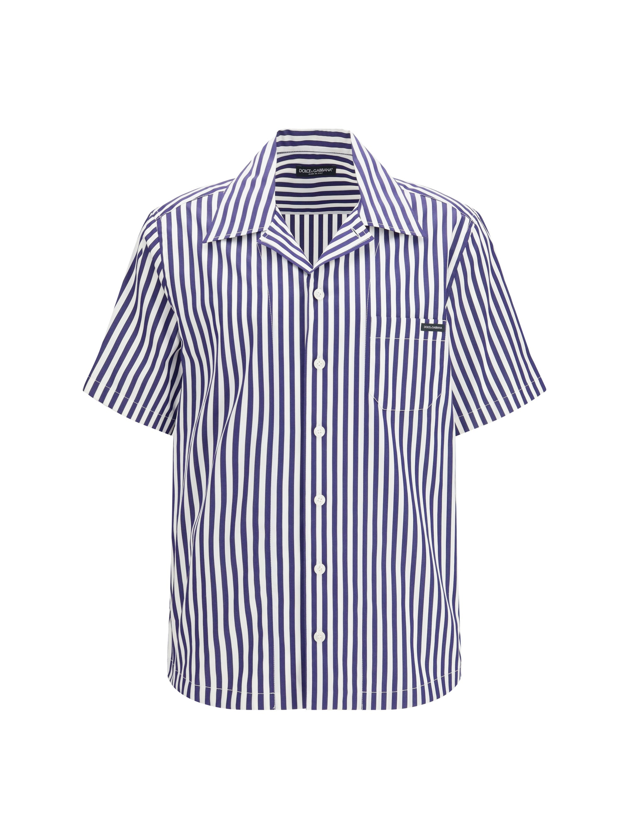 Dolce & Gabbana Striped Cotton Shirt — Navy