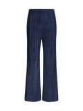 Gongdid Design Corduroy Wide-Leg Palazzo Trousers — Navy