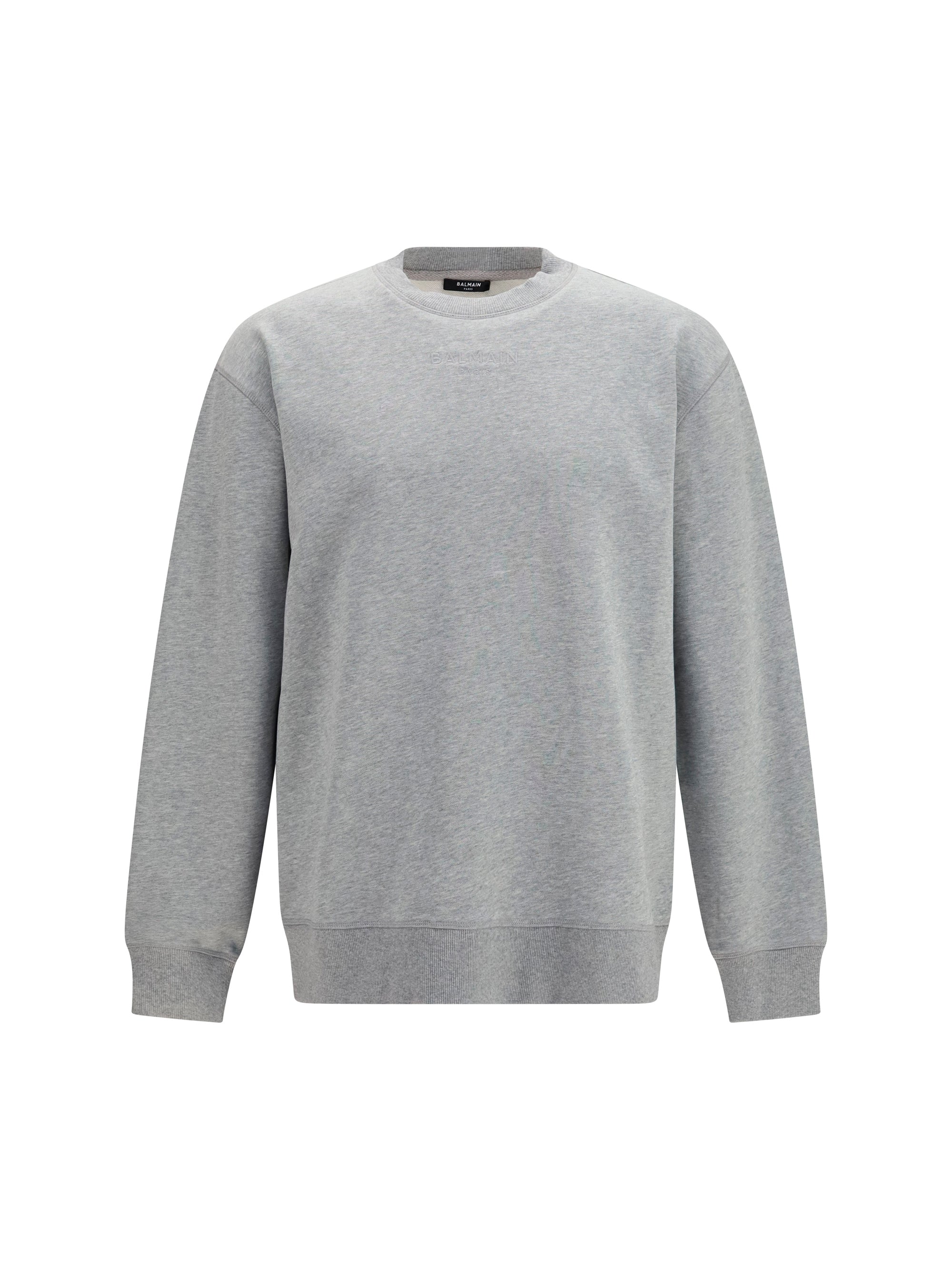 Balmain Embroidered Logo Sweatshirt — Gray