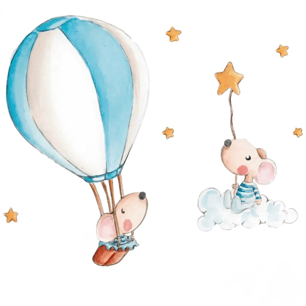 Vinyl Decorative Children's Stars - Balloon to the Stars Stork Dreams