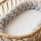 Trenza Protectora de Cuna y Cama Artesanal - Vichy Gris
