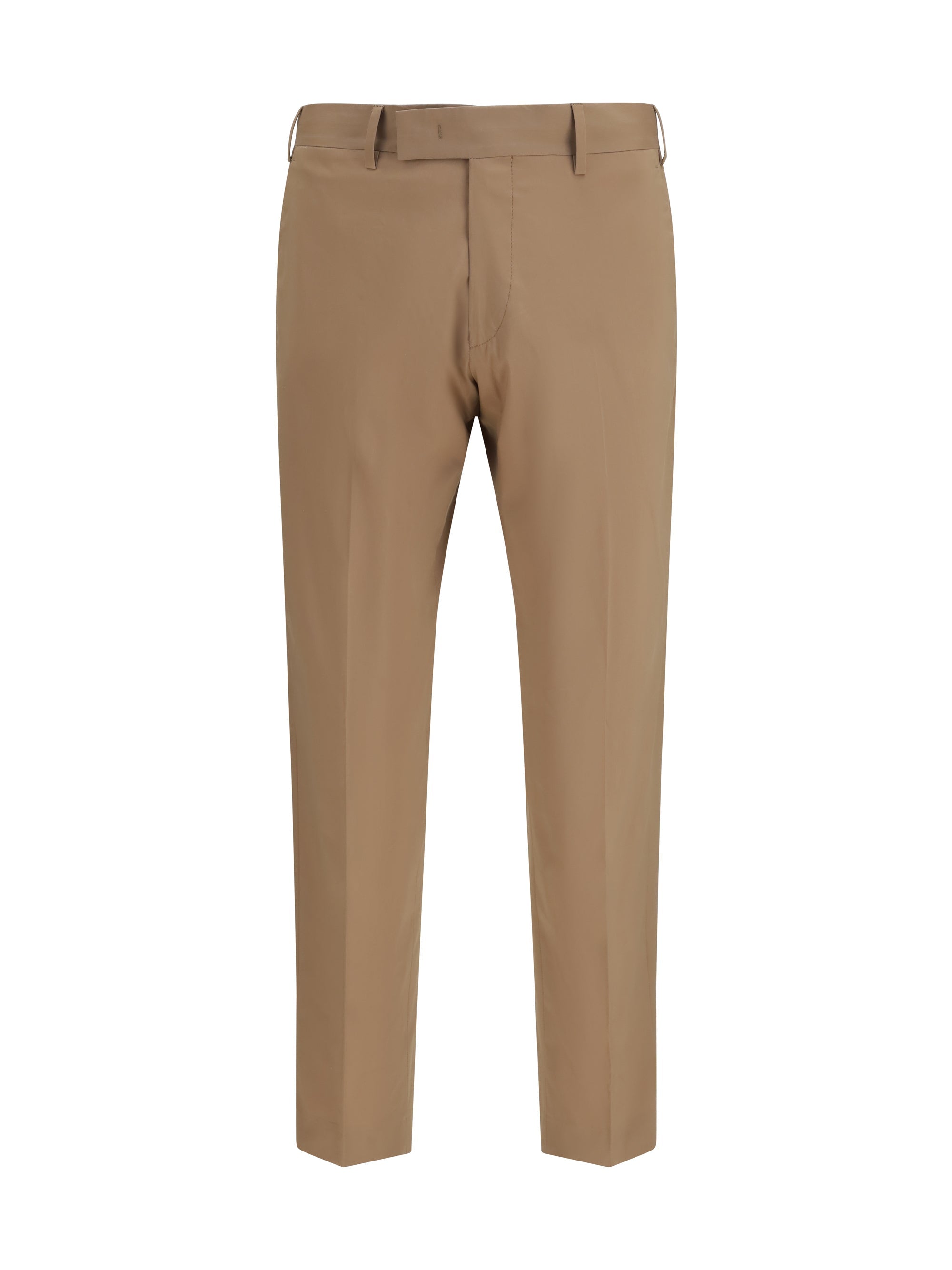 Germano Tailored Cotton Trousers — Beige