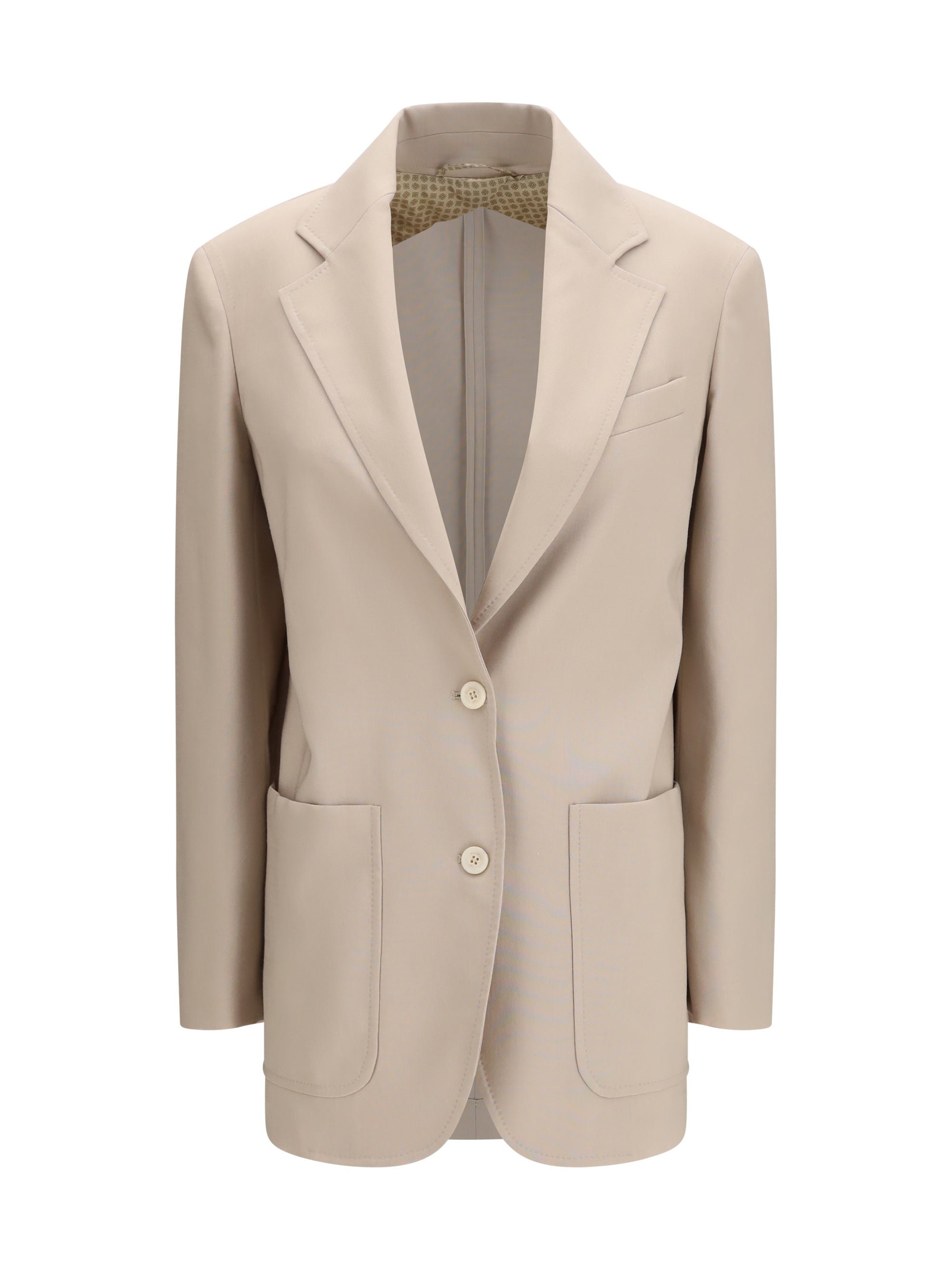 Max Mara Single-Breasted Wool-Blend Blazer — Green