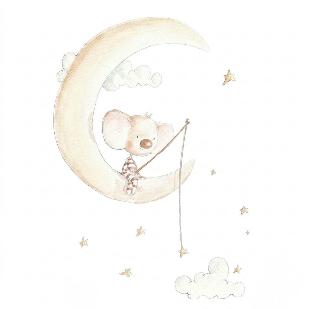 VINILO INFANTIL I OSITO PESCANDO ESTRELLAS