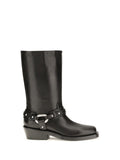 Rabanne Harness Calf Leather Boot — Black