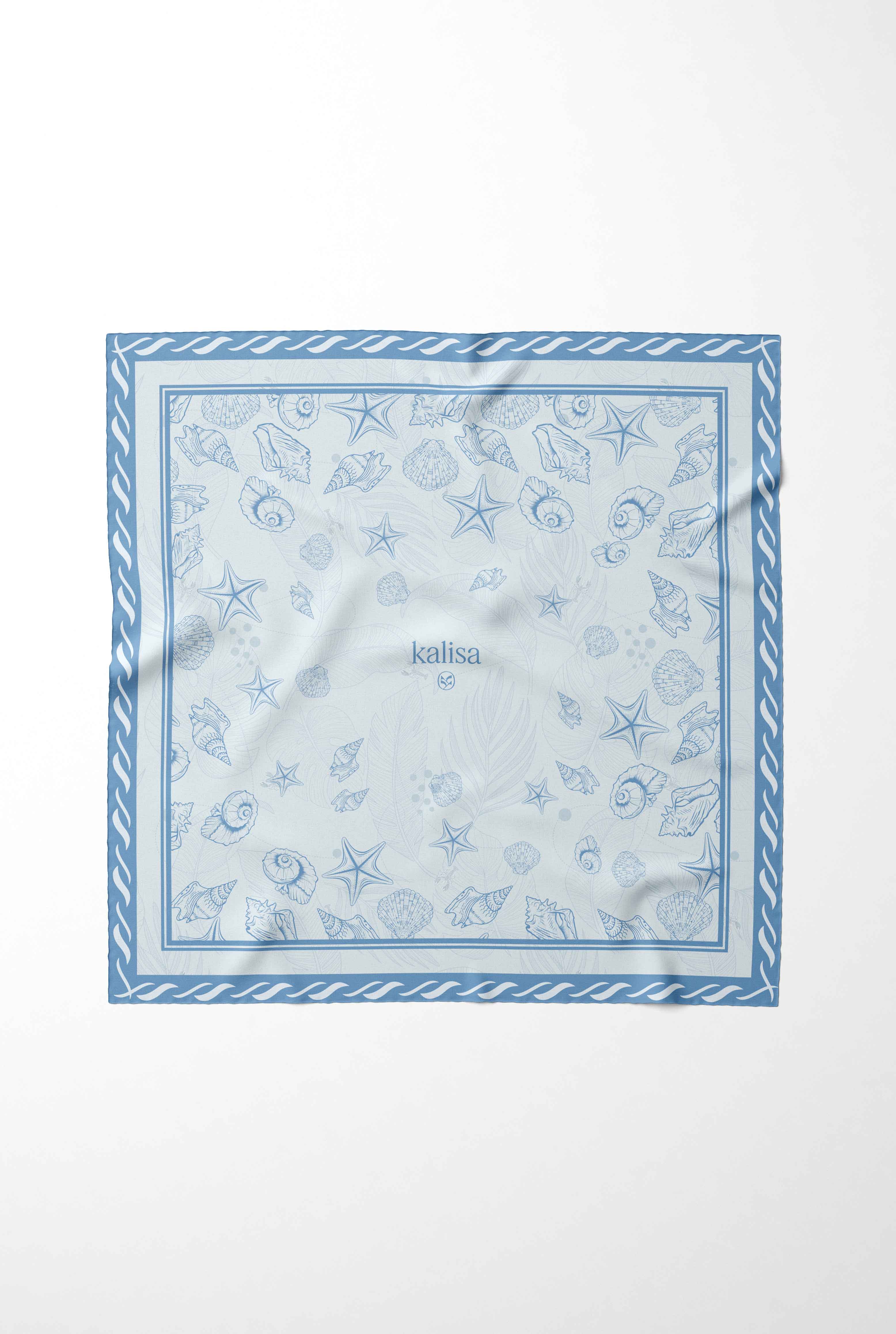 Ocean Fog Tide Fade Silk Scarf