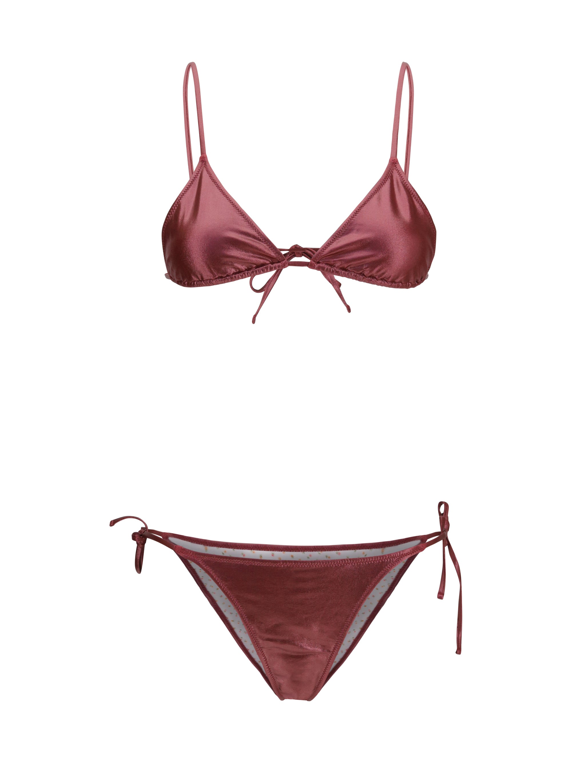 Kristina Ti Metallic Triangle Bikini — Purple