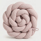 Trenza protectora para cuna y cama artesanal VICHY ROSA 200cm