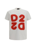 Camiseta de algodón con logo estampado Dsquared2 - Blanco