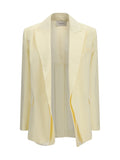 Max Mara Sportmax Double-Collar Viscose Blend Blazer — Yellow