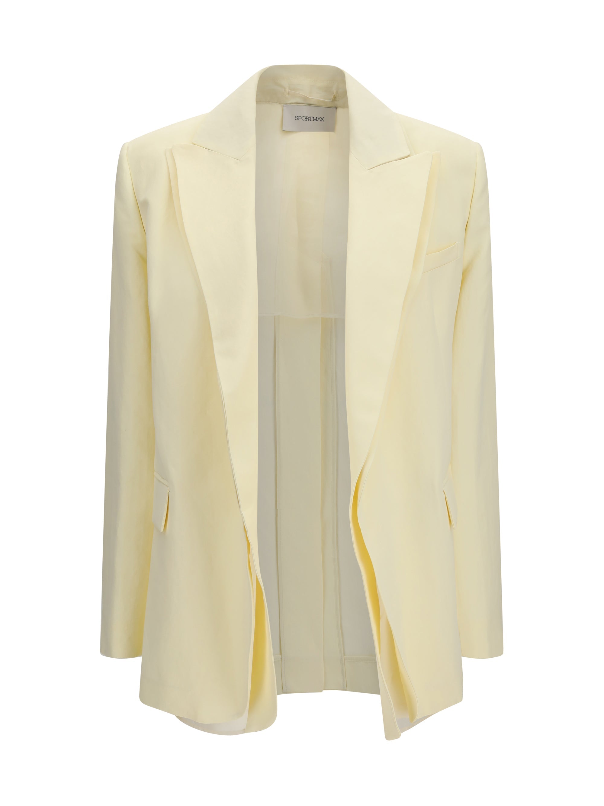 Max Mara Sportmax Double-Collar Viscose Blend Blazer — Yellow