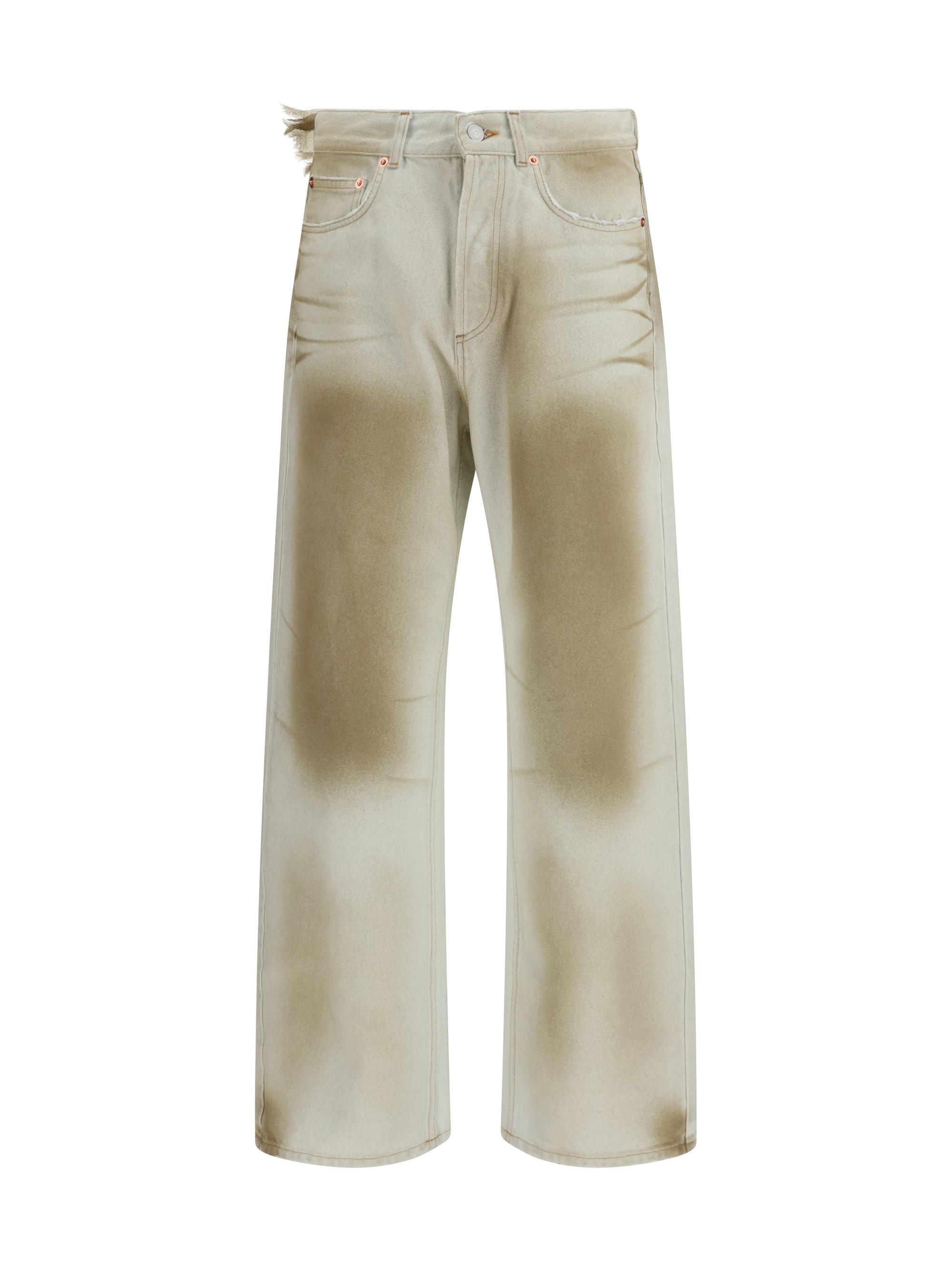 Magliano Distressed Cotton Jeans — White