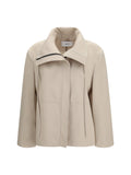 Lardini High-Collar Jacket — Beige