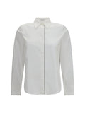 Brunello Cucinelli Stretch Cotton Poplin Shirt — White
