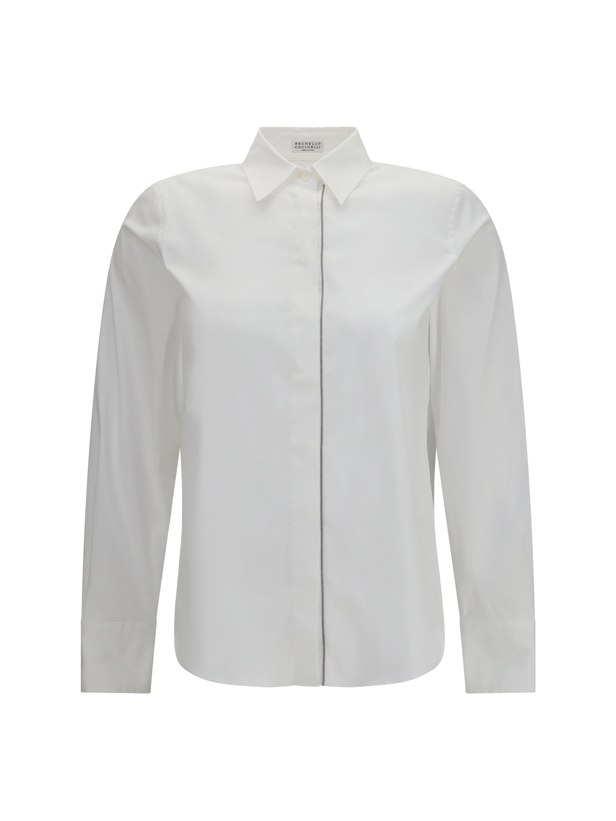 Brunello Cucinelli Stretch Cotton Poplin Shirt — White