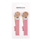Chupetero Pack x 2 DIAMOND Rosa + Rosa Vichy vichy By Nenina & Co