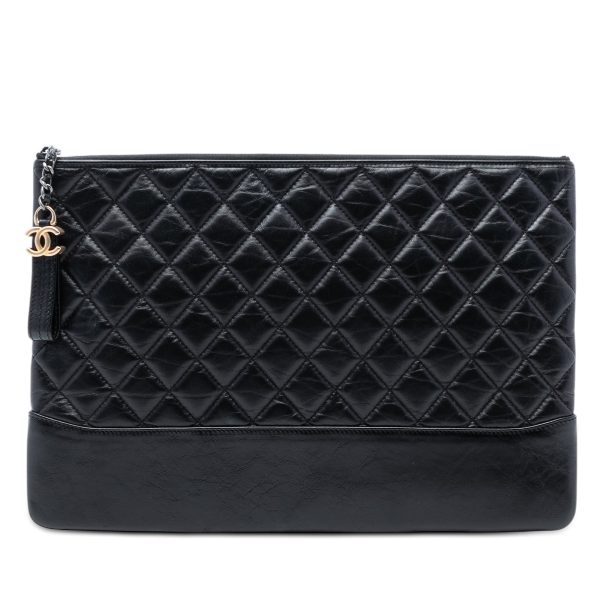 Large Aged Calfskin Gabrielle O Case Clutch