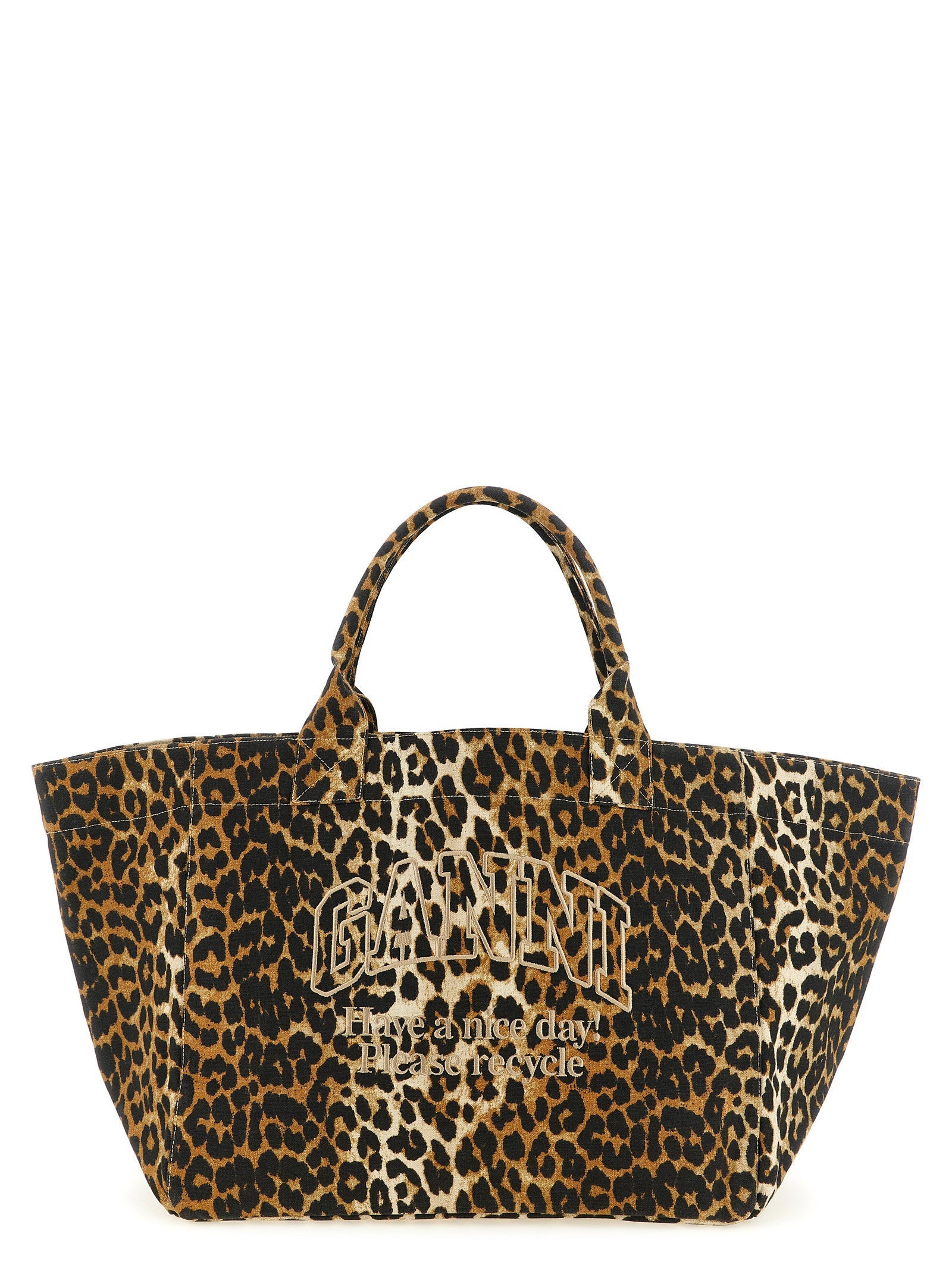 Ganni Tote Bag — Leopard (brown/black)