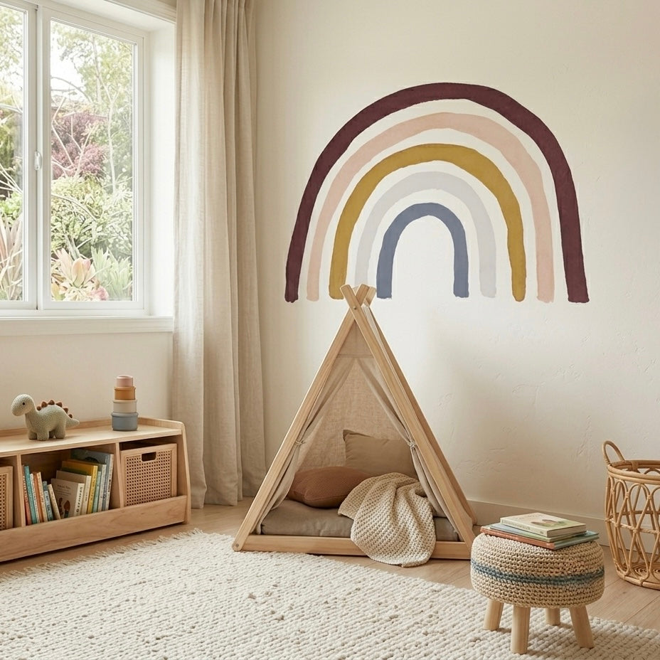 Vinilo Infantil Reposicionable ARCOÍRIS MULTICOLOR - SUEÑOS DE CIGÜEÑA