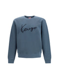 Kenzo Logo-Embroidered Cotton Sweatshirt — Gray