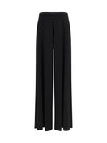 Max Mara Pure Viscose Technical Jersey Trousers — Black