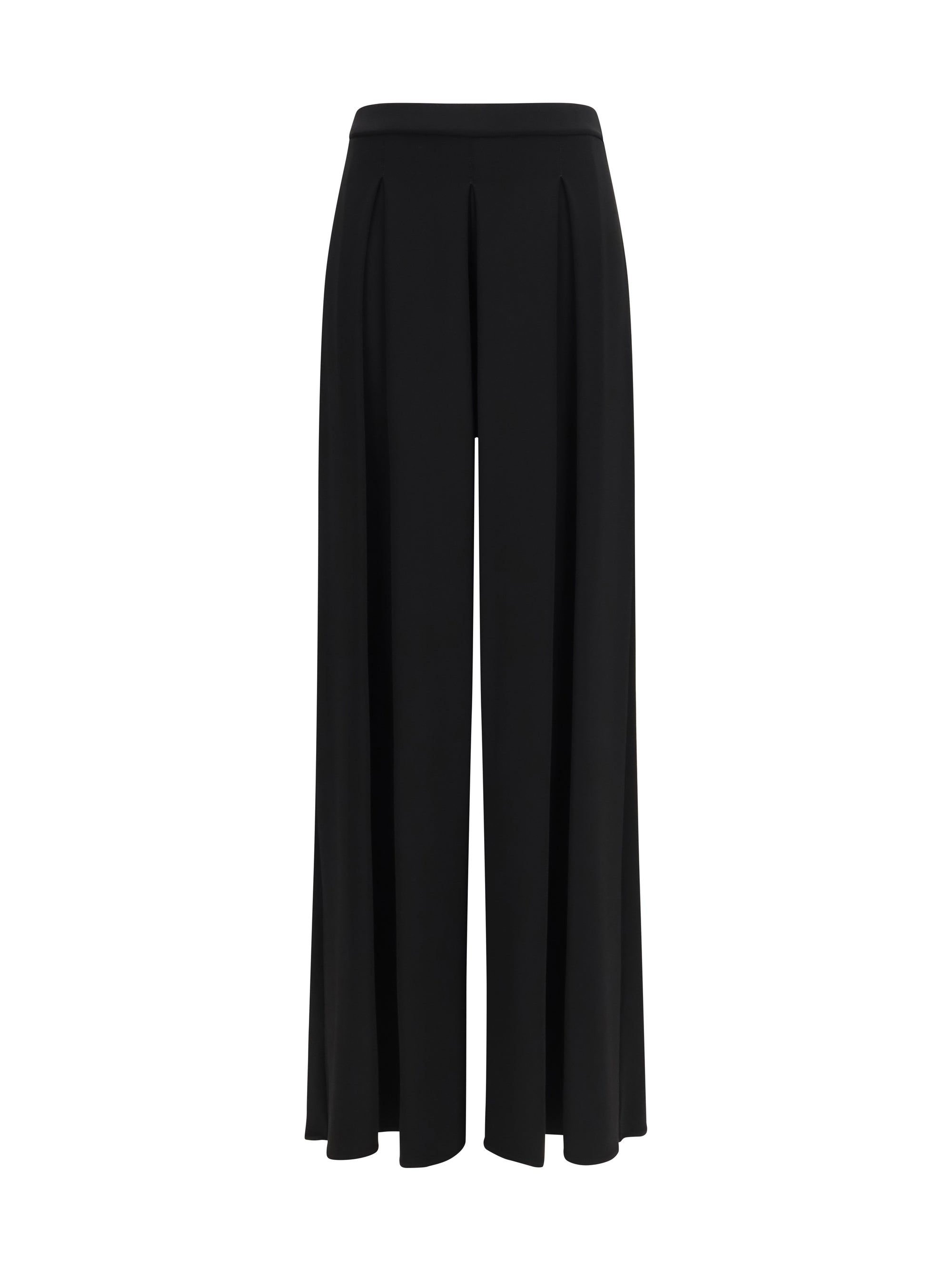 Max Mara Pure Viscose Technical Jersey Trousers — Black