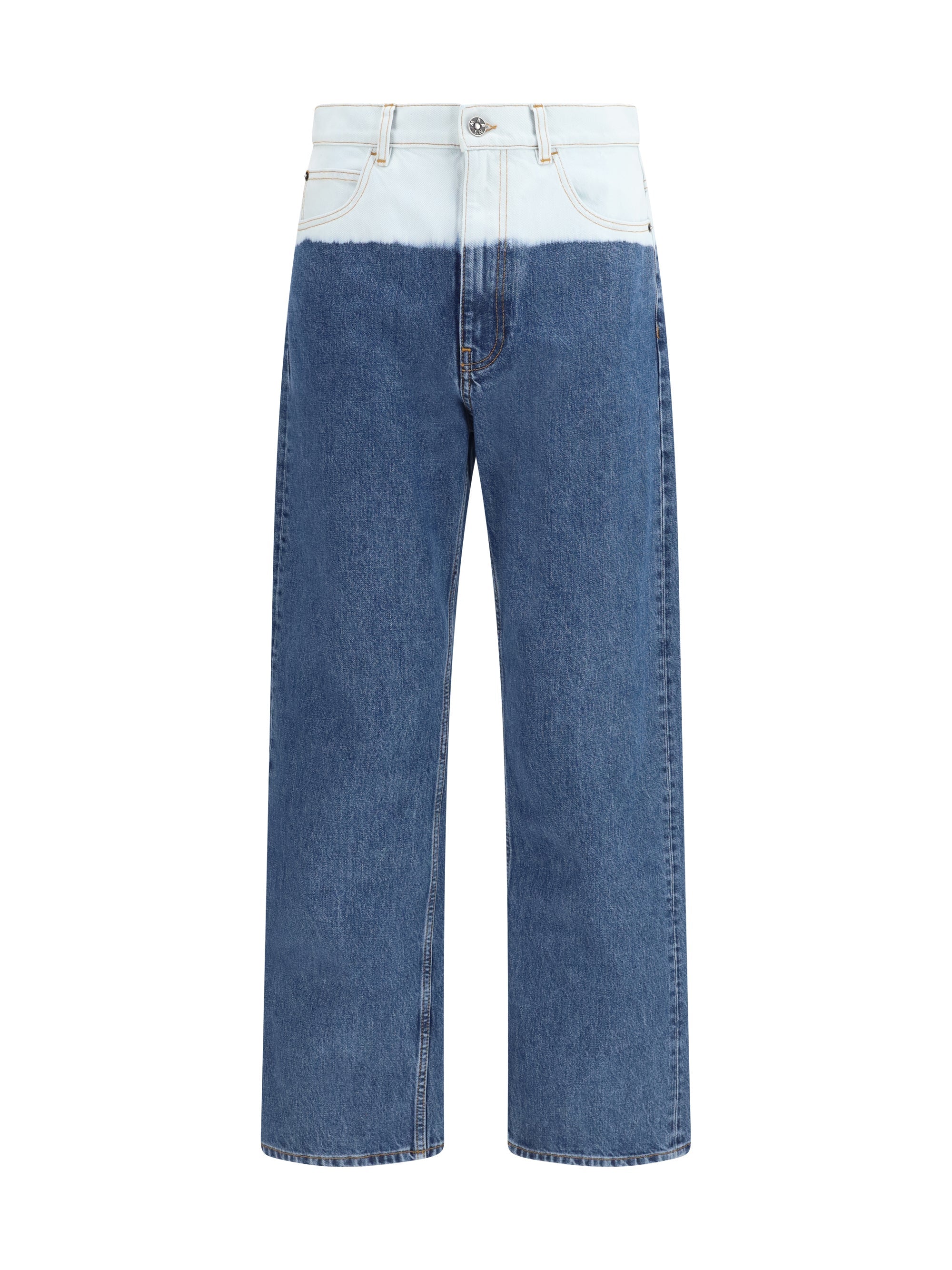 Marni Bleached Five-Pocket Denim Jeans — Blue