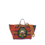 Multicolor Embroidered Canvas Mexicaba Tote