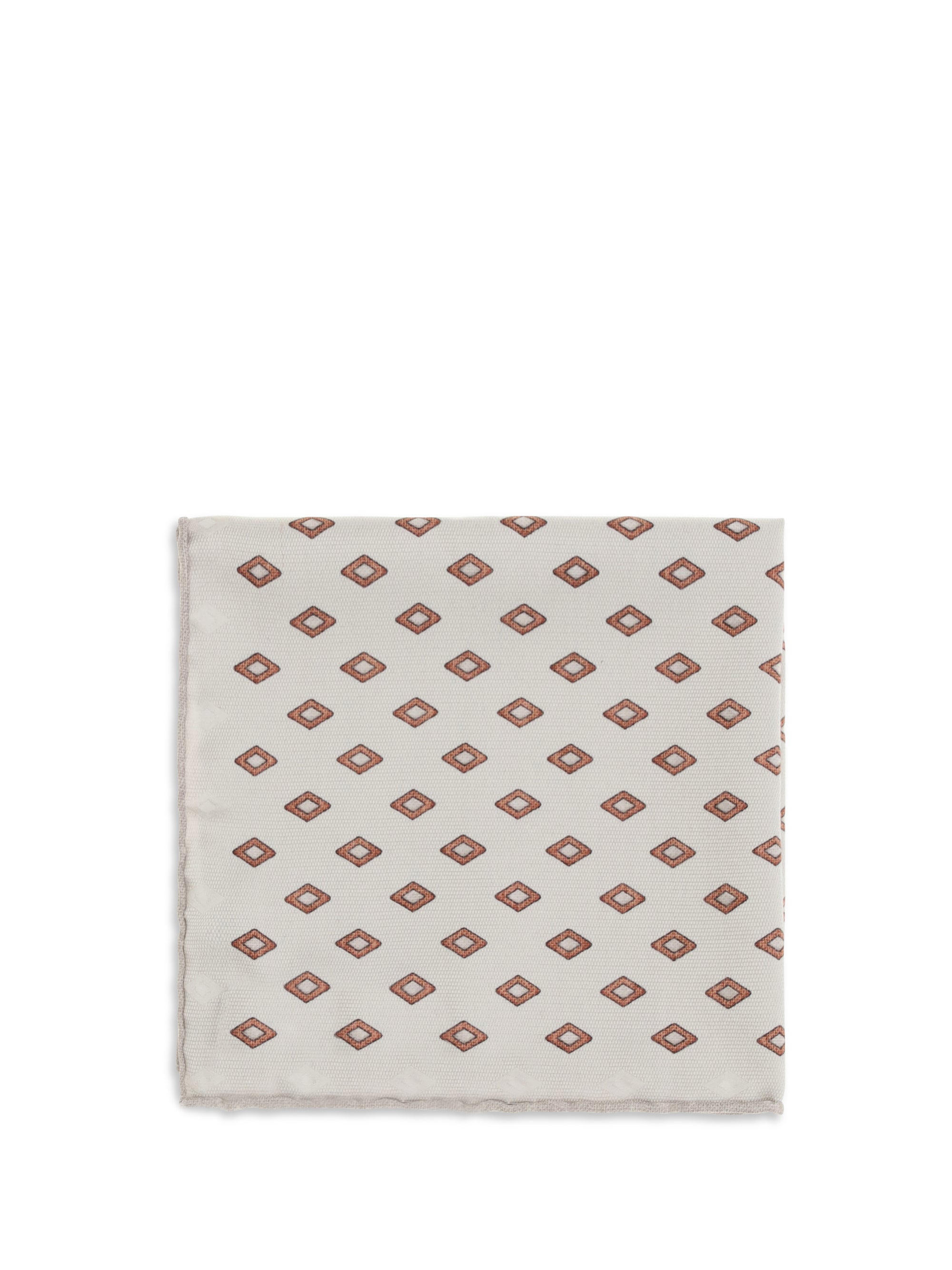 Brunello Cucinelli Diamond-Patterned Silk Scarf — Beige