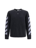Off-White Diag Fuzzy Sweater — Gray