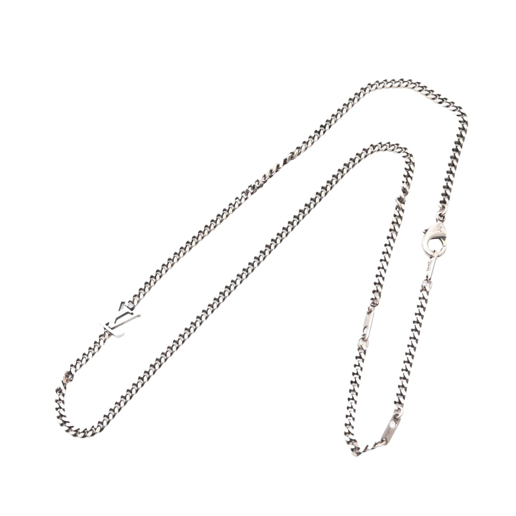 Palladium Plated LV Yours Chain Necklace