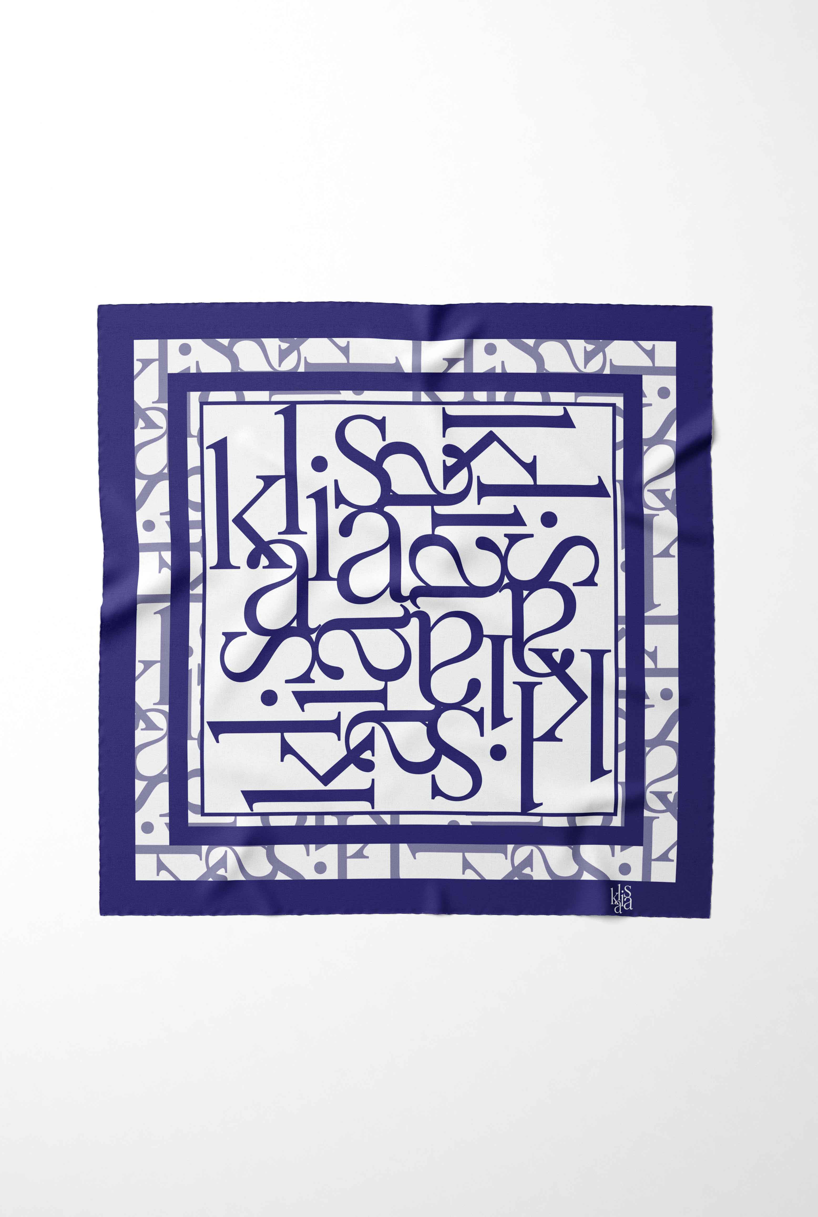 Royal Ink kalisa Script Silk Scarf