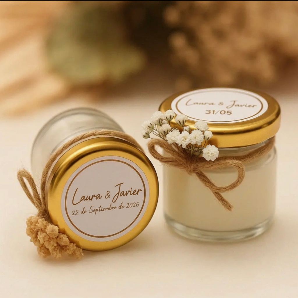 Depósito Reserva – Mini Vela Personalizada para Bodas