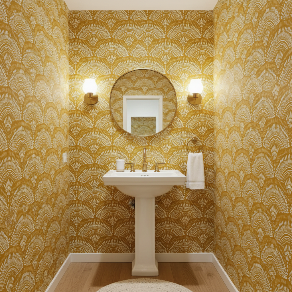 Mustard Arches Wallpaper