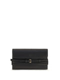 Moschino Leather with Buckle Wrap Wallet — Black