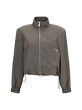 The Attico Wool-Blend Bomber Jacket — Gray