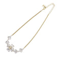 CC Gold and Silver Plated Crystals Heart and Clover Charm Pendant Necklace