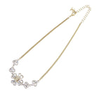 CC Gold and Silver Plated Crystals Heart and Clover Charm Pendant Necklace