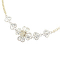 CC Gold and Silver Plated Crystals Heart and Clover Charm Pendant Necklace