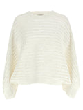 Peserico Micro-Sequin Cotton Knit Sweater — Cream