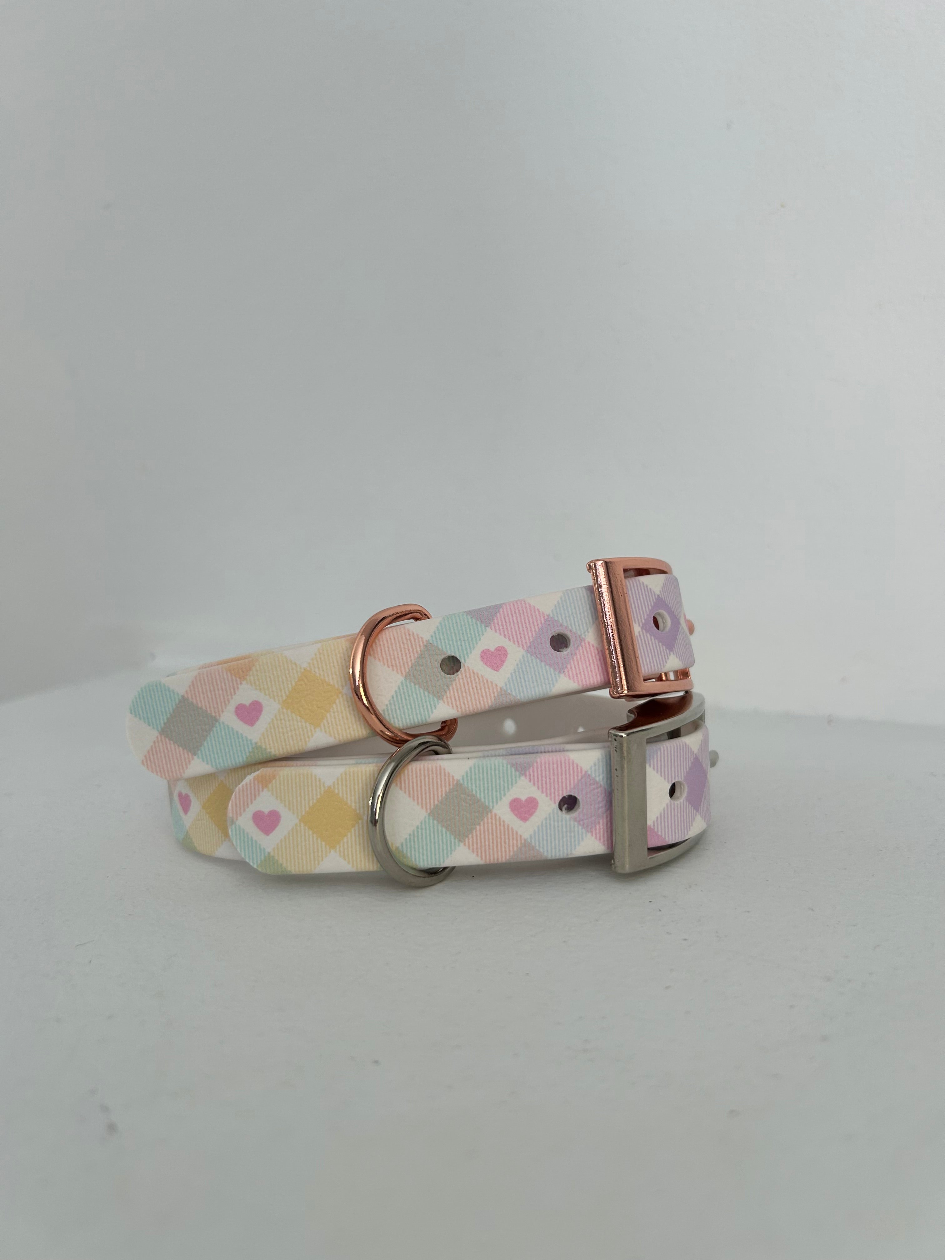 Pastel Vichy Handmade Dog Collar