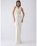 Metallic Moulded Ivory Gown By KYNAH, Luxury Indian Fashion & Bridal Wear